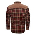 thumbnail image 2 of APEXFWDT Men's Sherpa-Lined Plaid Shirt Button Down Warm Flannel Plaid Jacket Colorblock Long Sleeve Layered Casual Outerwear,L,Red, 2 of 8