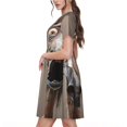 thumbnail image 2 of Balery Funny Horse Faces Expressions Vestidos sueltos de manga corta para mujer, vestidos de verano 2025, vestidos casuales de corte A con vuelo., 2 of 6