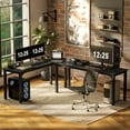thumbnail image 5 of HOMCOM 71" Computer Desk, Home Office Desk with Metal Legs, Black, 5 of 9