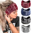 thumbnail image 2 of Diadema deportiva sin costuras con patrón de Paisley, banda para el cabello de yoga antideslizante con nudo elástico estilo bohemio, Scrunchies para mujer, 2 of 4