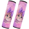 thumbnail image 2 of 2 Pcs Seat Belt Strap Covers Pad for Car Soft Flannel Car Seat Belt Shoulder for All Cars Adorable Orange Cat Pattern, 2 of 8