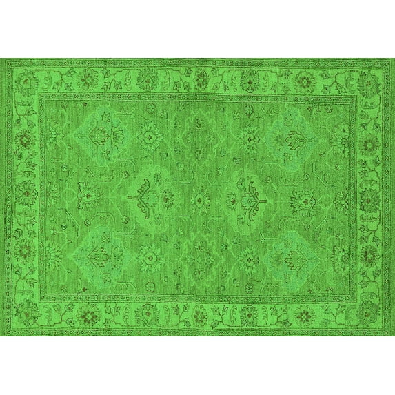 Ahgly Company Indoor Rectangle Oriental Green Traditional Area Rugs, 3' x 5'