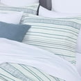 thumbnail image 4 of Chezmoi Collection 7-Piece Boho Clip Jacquard Bed in a Bag Set Queen Size, Teal Blue White Striped Soft Textured Lightweight Comforter Bedding for All Season with Bed Sheets Set, 4 of 9