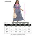 thumbnail image 3 of Plus Size Wedding Guest Maxi Dresses for Curvy Women, Summer Casual Floral Long Party Sundress with 3/4 Sleeve, 3 of 9