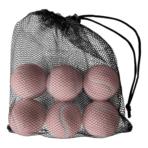 6 Pack Tennis Balls for Training and Practice High Elasticity Tennis Balls for Beginners and Dogs with Mesh Carry Bag for Pet Dog Fetch Training and Beginner Tennis Lessons