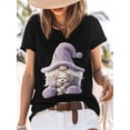 thumbnail image 3 of Cute Gnome Women's T-Shirt, Short Sleeve Tee Shirts Casual Tops Cute Style Crewneck T Shirt for Women, 3 of 8