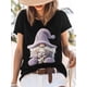 thumbnail image 3 of Cute Gnome Women's T-Shirt, Short Sleeve Tee Shirts Casual Tops Cute Style Crewneck T Shirt for Women, 3 of 8