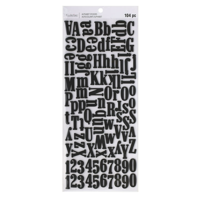 12 Pack: Black Small Font Alphabet Stickers by Recollections
