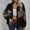 Black, variant on Sakmal Womens Barn Jacket with Collar Black Coat Outerwear Women Jackets Fall M