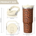 thumbnail image 4 of Leopard Print 30oz Handheld Travel Tumbler with Handle – Double Wall Stainless Steel Insulated Cup, Flip Straw Lid, Leak-Proof & BPA-Free for Hot and Cold Drinks – Durable Coffee & Juice Mug, 4 of 6