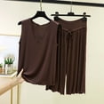 thumbnail image 2 of BUIGTTKLOP Plus Size Pajamas Sets for Women V-Neck Sleeveless Casual Tank Tops Wide Leg Capri Pants Nightwear, 2 of 6