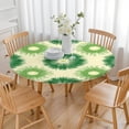 thumbnail image 3 of Green Tie Dye Round Fitted Tablecloth with Elastic Edge,Dining Table Cover Waterproof,Outdoor Round Tablecloth for Camping,Dining,Indoor and Outdoor, 3 of 7