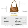 thumbnail image 2 of Leather Hobo Bags for Women Small Soft Shoulder Purse Slouchy Tote Handbags with Double Zipper Design 2025(Brown）, 2 of 6