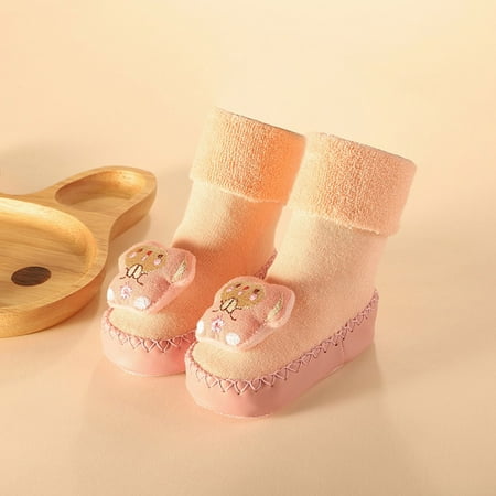 

TOWED22 Christmas Slippers For Kids Children Toddler Autumn And Winter Boys And Girls Floor Sports Shoes And Socks Flat Sole Non Pink