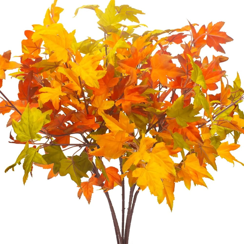 Yannee Artificial Fall Leaves Maple Leaf Branches Fake Fall Maple
