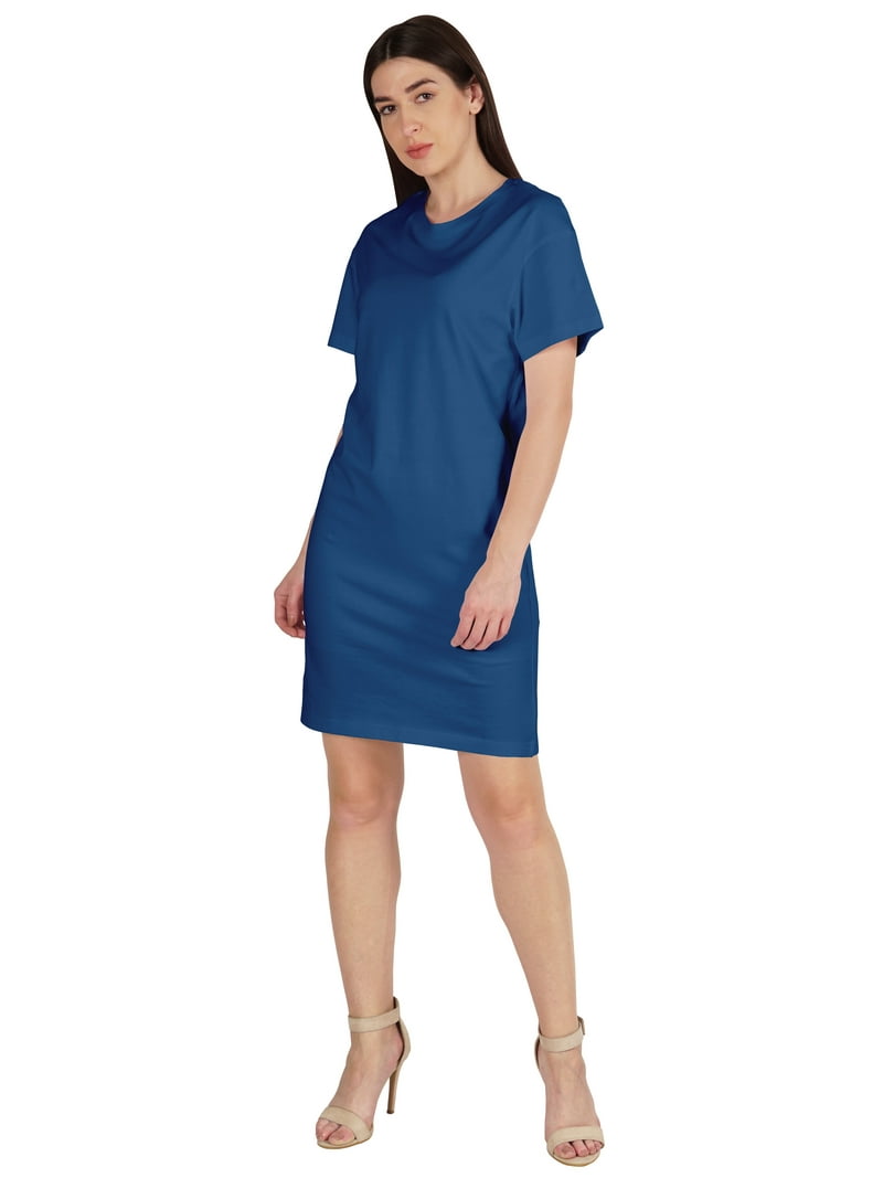 Inkmeso Womens Plain Shift Dress Short Sleeve Regular Fit Cotton Jersey  Tshirt Dress - Walmart.com