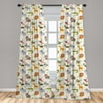thumbnail image 5 of Ambesonne Cartoon Animal Curtains, Savannah Life Funny, Pair of 28"x84", Multicolor, 5 of 5