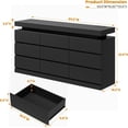 thumbnail image 3 of 9-Drawer Dresser with Power Outlet & LED Lights, White Modern Chest of Drawers with Double-Wide Drawer, LED Lighted Storage Organizer for Bedroom, Living Room Black, 3 of 6