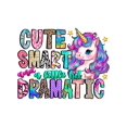 thumbnail image 2 of New Summer Girls T-Shirt, CUTE SMART, A Little Dramatic, Printed, Short Sleeve, 100% Cotton., 2 of 7