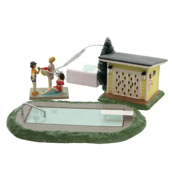 Department 56 Original Snow Village National Lampoon's Christmas Vacation Pool Fantasy Lit Building and Figurine Set, 3 Inch, Multicolor