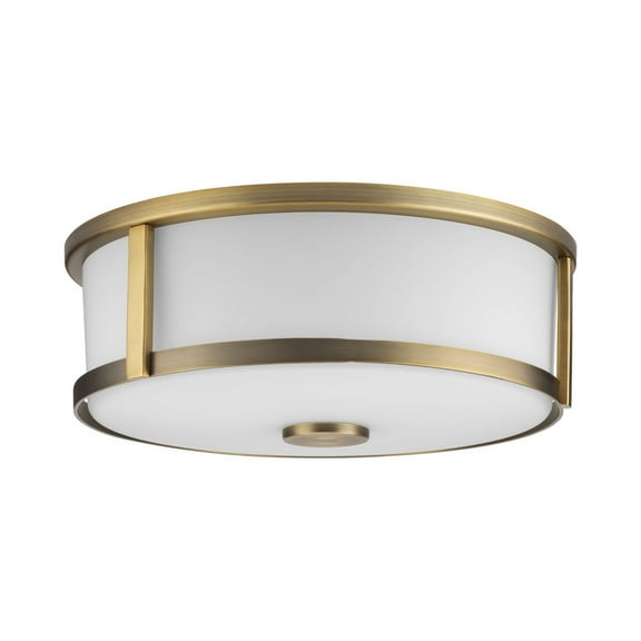 Gilliam Collection 12-5/8 in. Two-Light Vintage Brass New Traditional Flush Mount