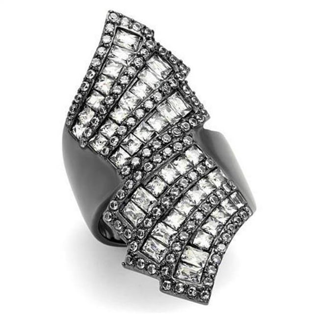 Bague Femme en Acier Inoxydable avec Grade AAA CZ en Clair - Taille 7
