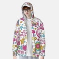 thumbnail image 4 of Goofa Peace Love and Dove Flower Power Printed Women's UPF 50+ Sun Protection Hoodie Jacket Lightweight Long Sleeve Sun Shirt for Women with Pocket Hiking Outdoor-Medium, 4 of 9