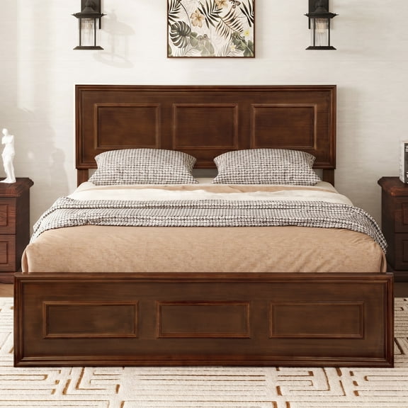 The Iron Hearth Full Size Bed, for Bedroom, Ample Under-Bed Storage, Two-Piece Side Rail Design, Optimized Under-Bed Storage