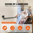 thumbnail image 6 of VEVOR Pipe Stair Handrail, 2ft Staircase Handrail, Industrial Pipe Handrail with Wall Mount Support, Round Corner Wall Handrailings for Indoor, Outdoor, 6 of 9
