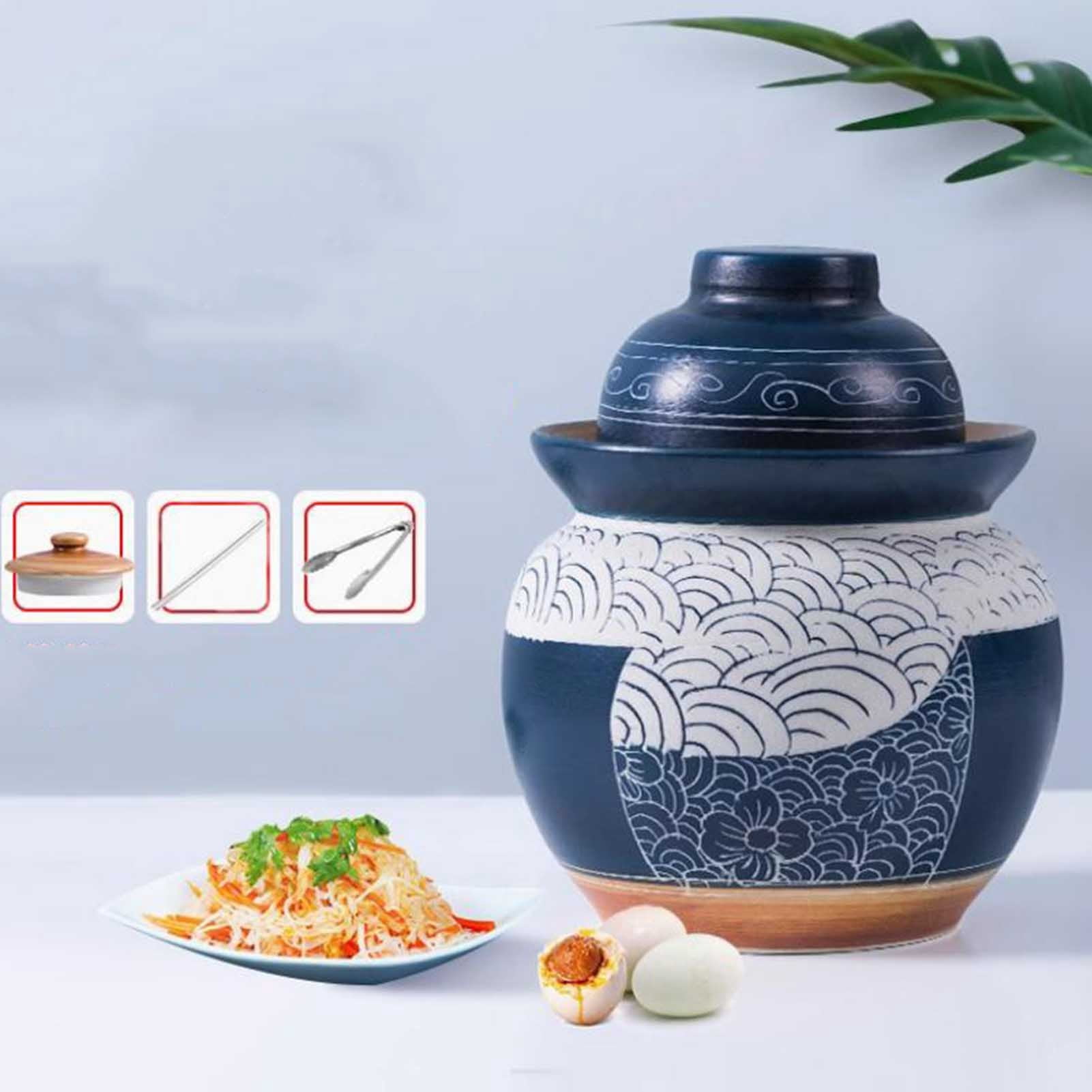 Ceramic Kimchi Jar, Chinese Ceramic Jam Jelly, Coffee Can Set for Food Kimchi Container