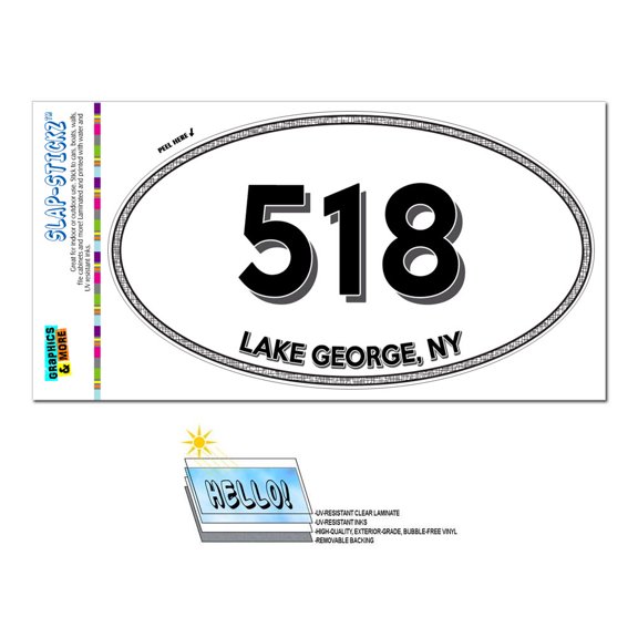 518 - Lake George, NY - New York - Oval Area Code Sticker