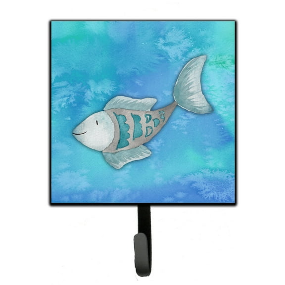Carolines Treasures BB7386SH4 Blue Fish Watercolor Leash or Key Holder Single Hook multicolor