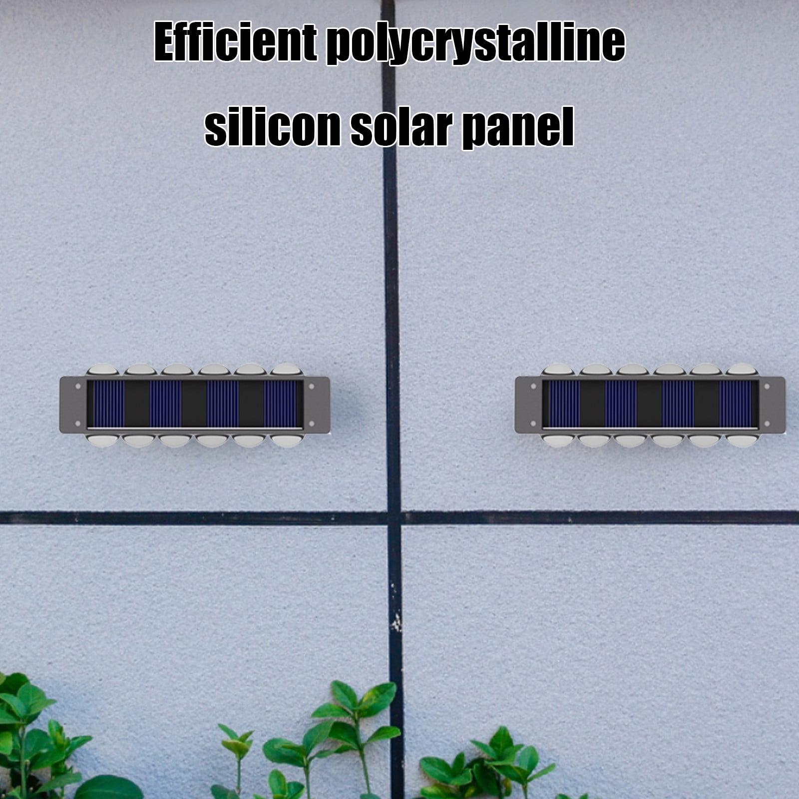 Outdoor Solar Wall Lights, Waterproof Exterior Lighting Fixtures, 12 Led Up and Down Illumination for Garden, Patio, Fence, Pathway, 4-Pack