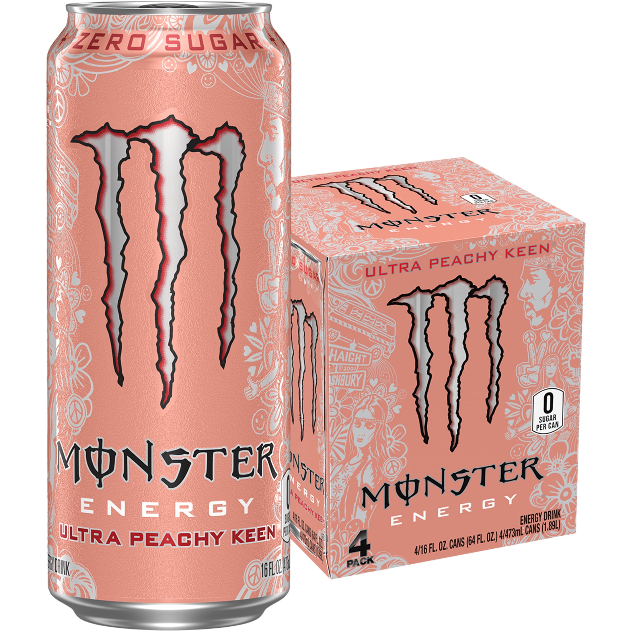 Monster Energy, Zero Ultra, Sugar Free Light Energy Drink, 6 Pack