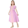 thumbnail image 4 of GJSYRH Girls Renaissance Dress Princess Dress Girls Irish Retro Gown Birthday Halloween Xmas Party Purple 4-5 Years, 4 of 7