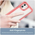 thumbnail image 4 of Dteck Case for iPhone 12, 6.1 inch, Shockproof Rubber Soft TPU Bumper Heavy Duty Acrylic Clear Hard Phone Case Cover, Red, 4 of 8