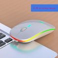 thumbnail image 4 of 1Pcs Gaming Mouse - 2.4G Wireless Rechargeable Mouse, 1600DPI Optical Sensor, 3-Level DPI Adjustment, Silent Click, Colorful Backlit for Office Work, PC Laptop, 4 of 7