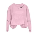 thumbnail image 4 of Womens Valentines Day Outfit Love Print Tops Long Sleeve Crew Neck Shirts Cute Heart Sweatshirt Valentines Day Shirts for Women, 4 of 6