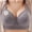 Gray, variant on Plus Size Full Coverage Bras, Fashion Sunflower Graphic V Neck Breathable Bras Adjustable Strap Lounge Underwear (Black,XXXL)