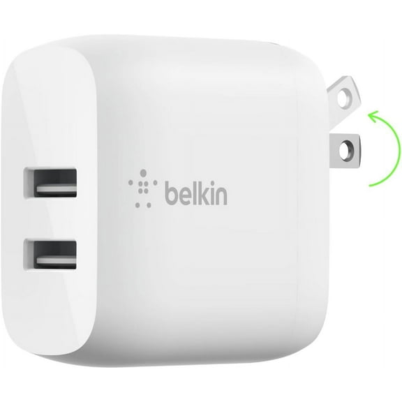 Belkin 24-Watt Dual Port USB Wall Charger for iPhone - White