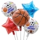 thumbnail image 1 of Juego de globos floreados con temática deportiva, 5 piezas, baloncesto y fútbol, 1 of 1
