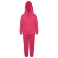 thumbnail image 5 of TiaoBug Kids Boys Girls Casual Sport Suit Long Sleeve Drawstring Pullover Sweatshirts with Sweatpants Tracksuits Set Hot Pink 8-9, 5 of 7