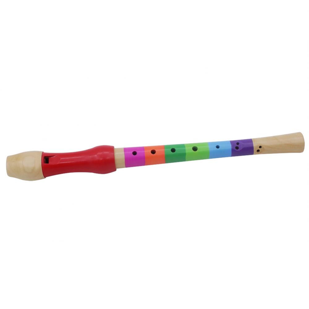 Tebru Kid Flute, 4Colors Lightweight Educational Wooden Flute Toy for
