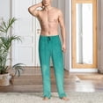 thumbnail image 2 of Kdxio Teal Turquoise1 Pattern Men's Pajama Pants, Elastic Waist with Drawstring and Pockets, Comfortable Loungewear-X-Large, 2 of 6