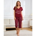 thumbnail image 5 of MyFav Women's Capri Pajama Sets Plus Size Sleepwear Top with Capri Pants 2 Piece Loungewear Set,S, 5 of 7