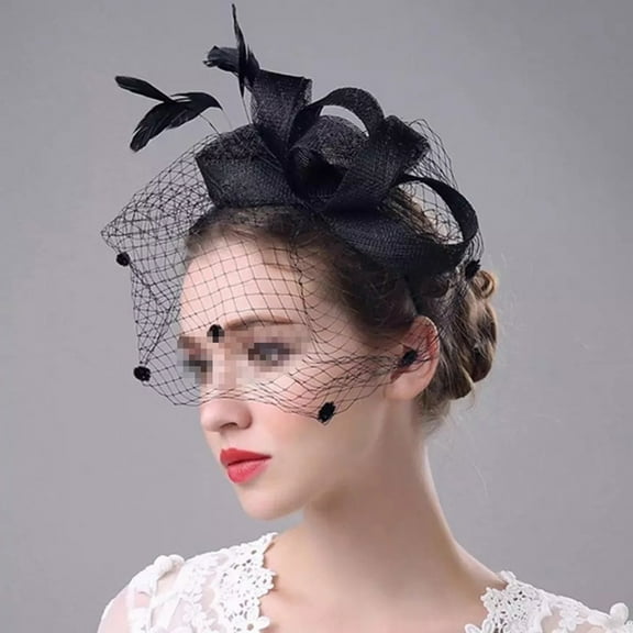 COSMOBETTY 1Pcs Fascinators Hat Mesh Fabric Elegant Design for Women Tea Party Headwear 15x0.4x0.4in