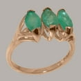 thumbnail image 2 of LBG British Made 10k Rose Gold Natural Emerald Womens Anniversary Ring - 33 size options - Size 6.5, 2 of 5