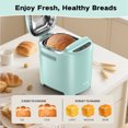 thumbnail image 4 of VAVSEA Bread Maker Machine, 2LB Automatic Bread Maker, Gluten Free Setting, Nonstick Ceramic Pan for Homemade Bread, Stainless Steel, Reserve & Keep Warm Set, Green, 4 of 9