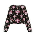 thumbnail image 2 of Xoenoiee Christmas Axolotl Candy Snowflake Print Crop Tops for Girls Kids Long Sleeve Sweatshirt Casual Pullover Loose Outwear Coat, 5-6 Years, 2 of 7