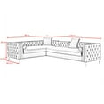 thumbnail image 3 of Inspired Home Sania Velvet Corner Sectional Sofa 120" Right Facing Button Tufted Nailhead Trim, Grey, 3 of 10